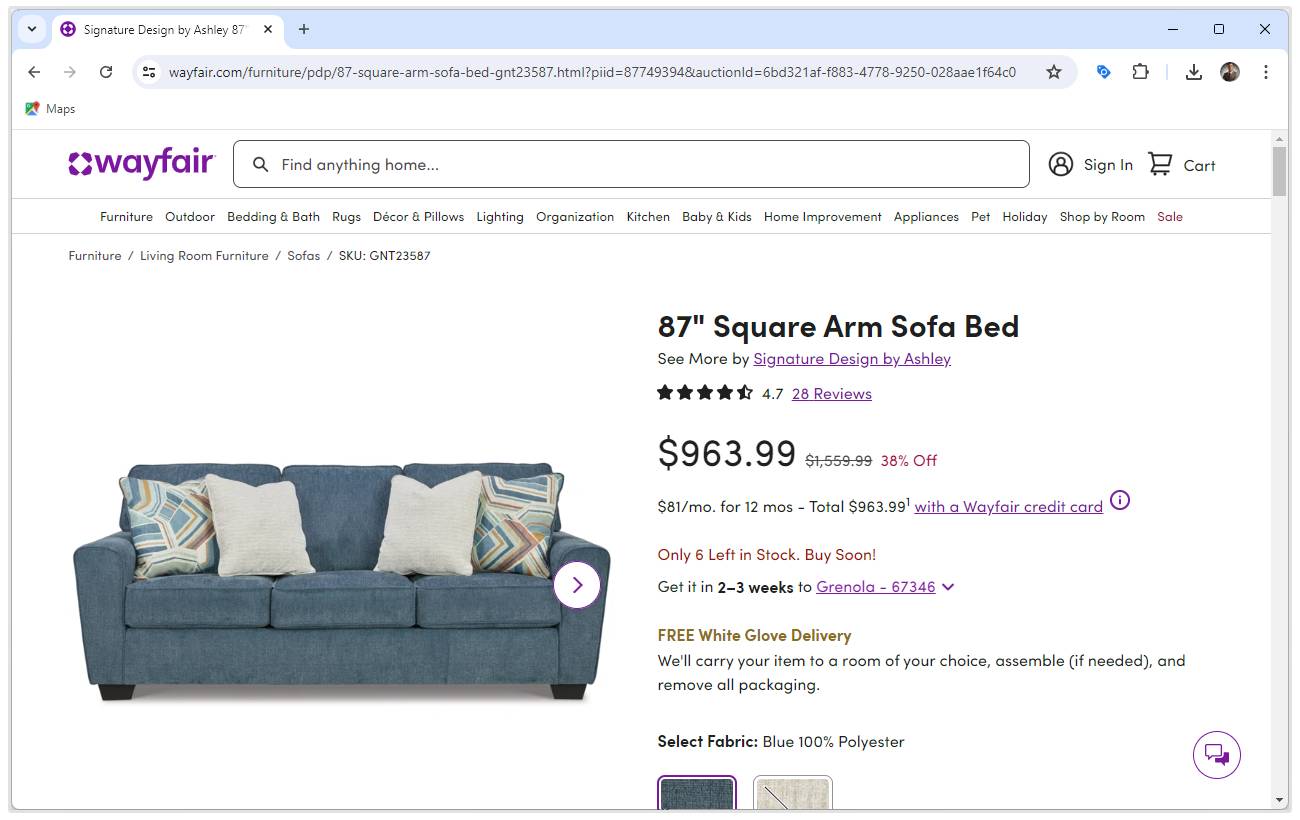 ecommerce example of question in url